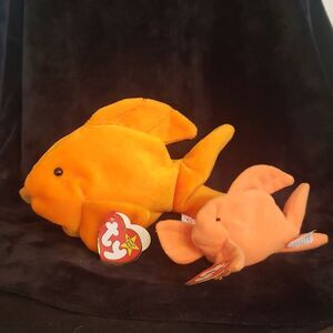 Vintage 1993 Ty Beanie Baby GOLDIE the Goldfish and Teeny Beanie GOLDIE